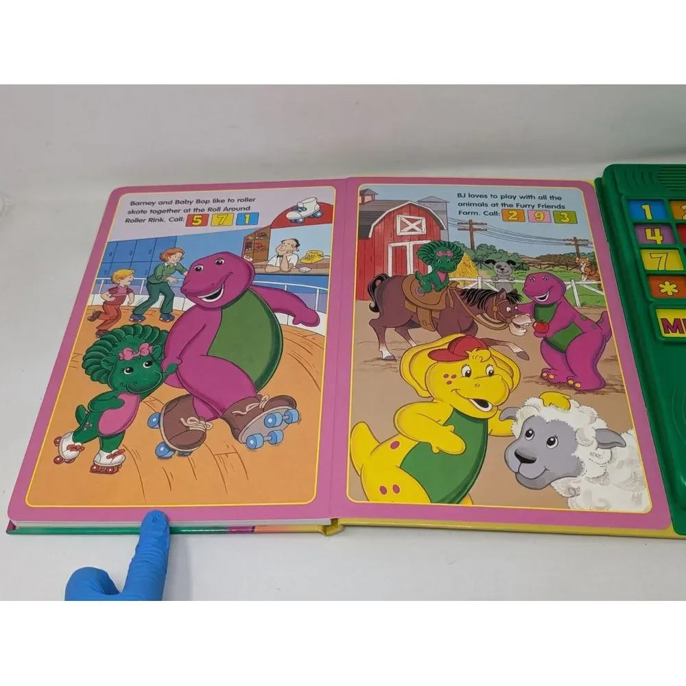 Vintage Barney's First Telephone Book‎ 2000 Untested Broken As-is